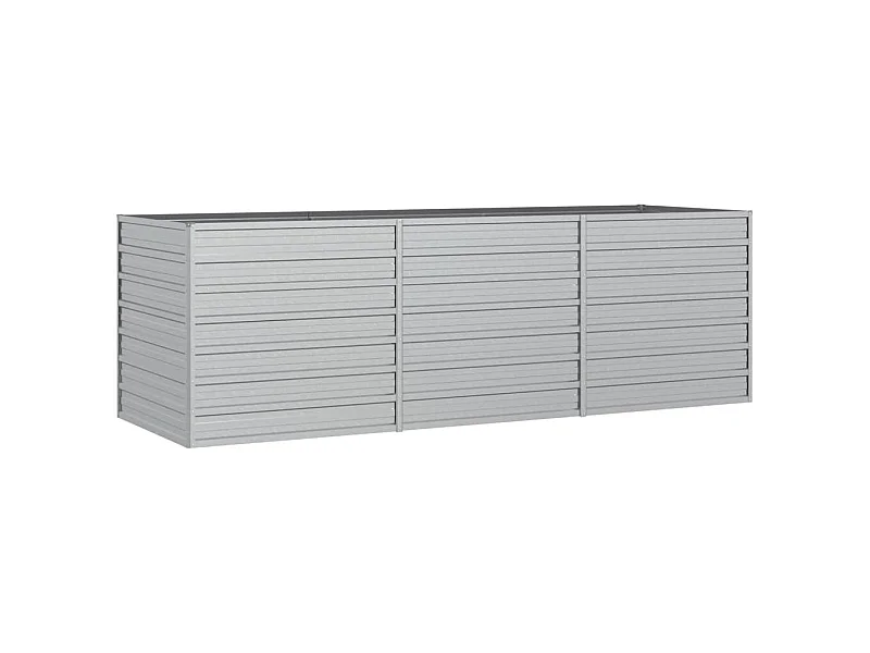 Jardinière bac lit surélevé argenté 240 x 80 x 77 cm 02_0039415