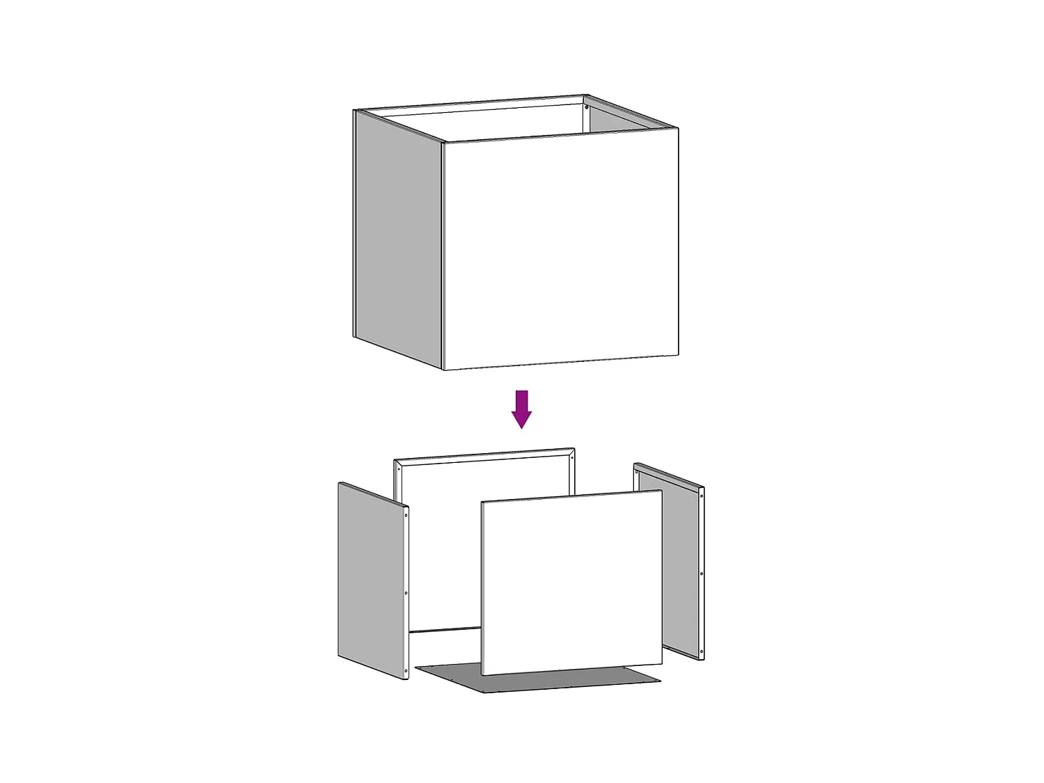 Fioriera aiuola rialzata vassoio piante fiori terrazza giardino 32 x 30 x 29 cm acciaio antracite 02_0037505