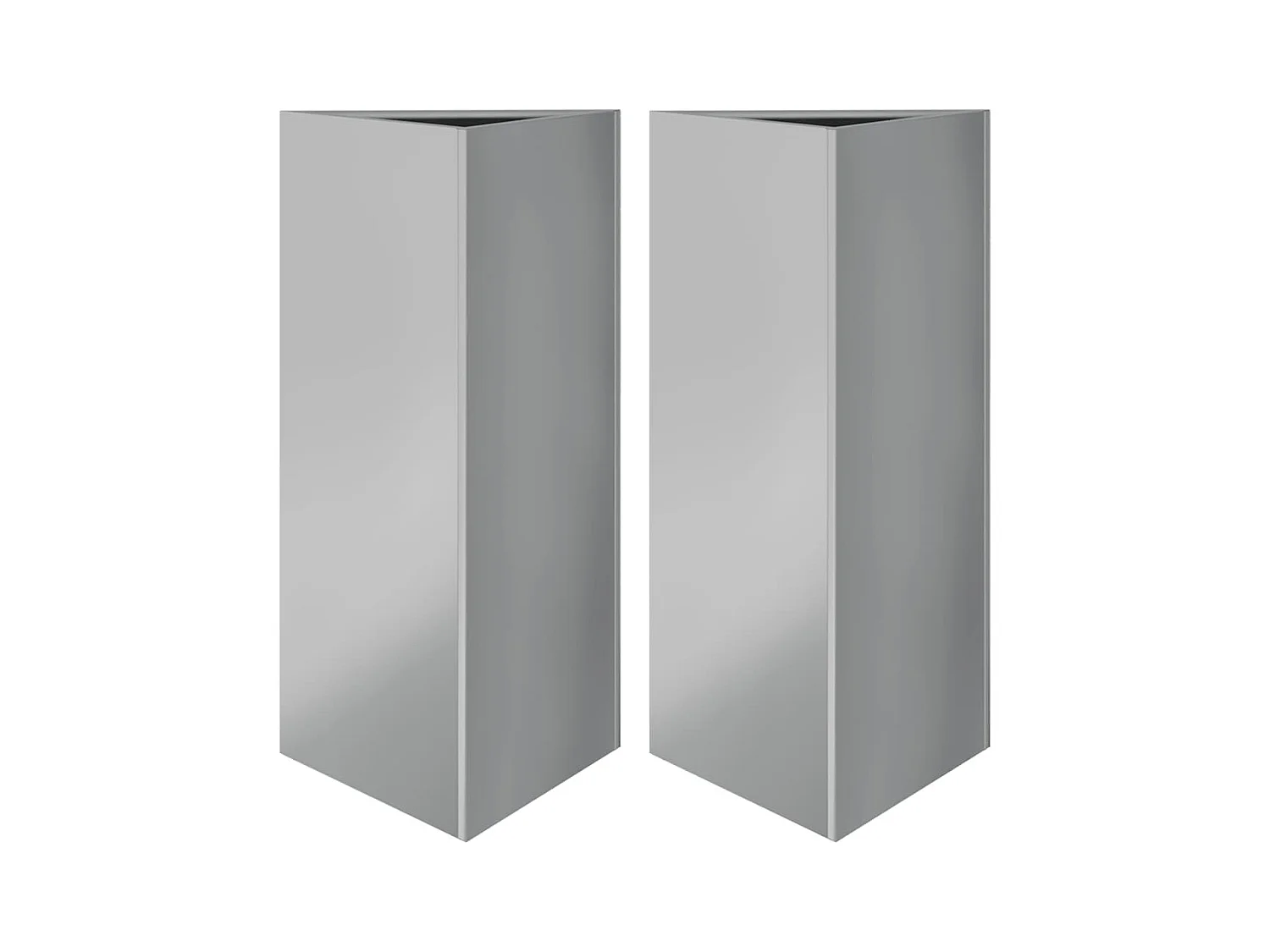 Vaso per fioriera aiuola rialzata piante fiori giardino terrazze set da 2 triangolari 40 x 34,5 x 70 cm acciaio zincato argento 02_0039102