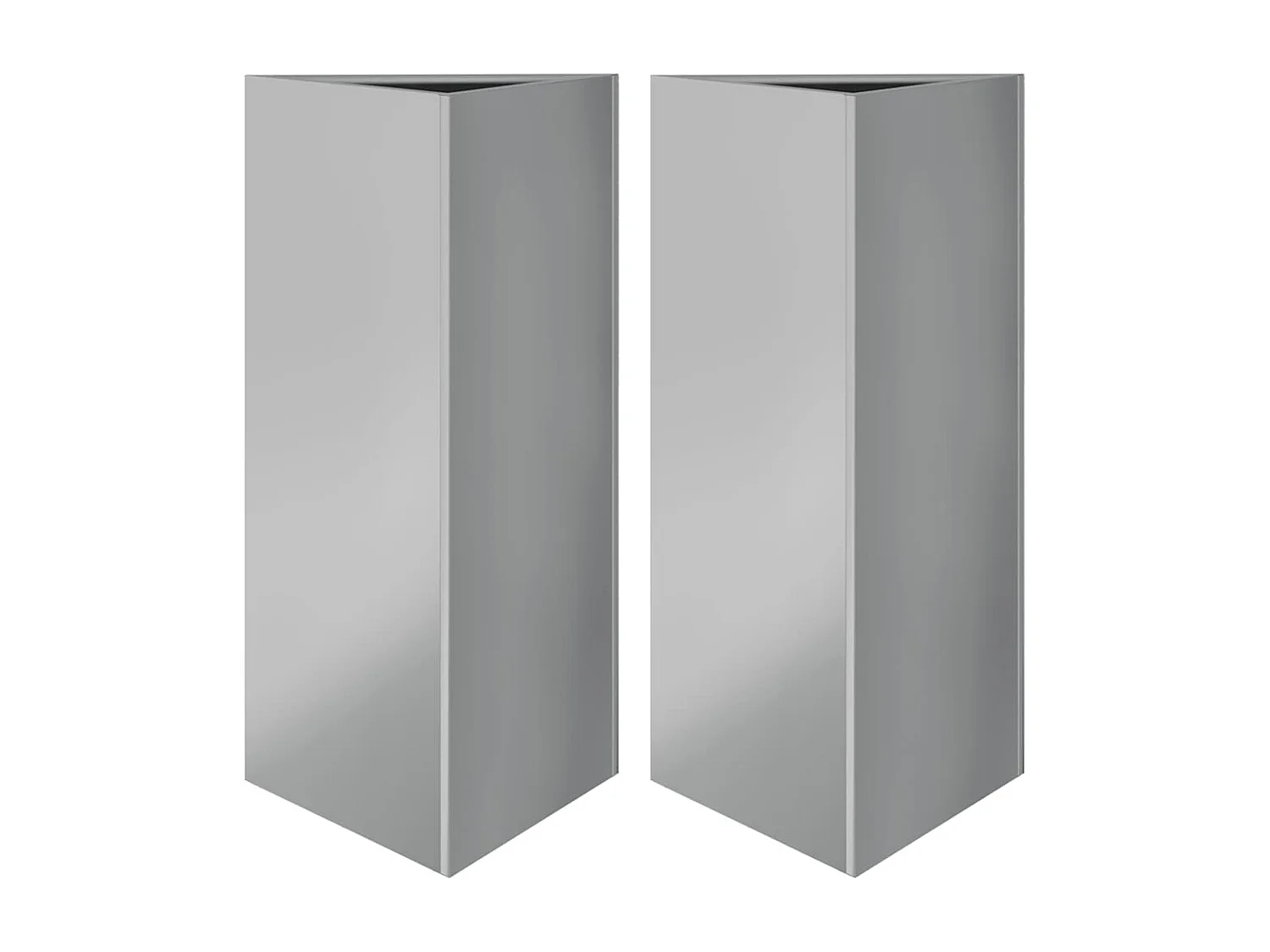 Vaso per fioriera aiuola rialzata piante fiori giardino terrazze set da 2 triangolari 40 x 34,5 x 70 cm acciaio zincato argento 02_0039102