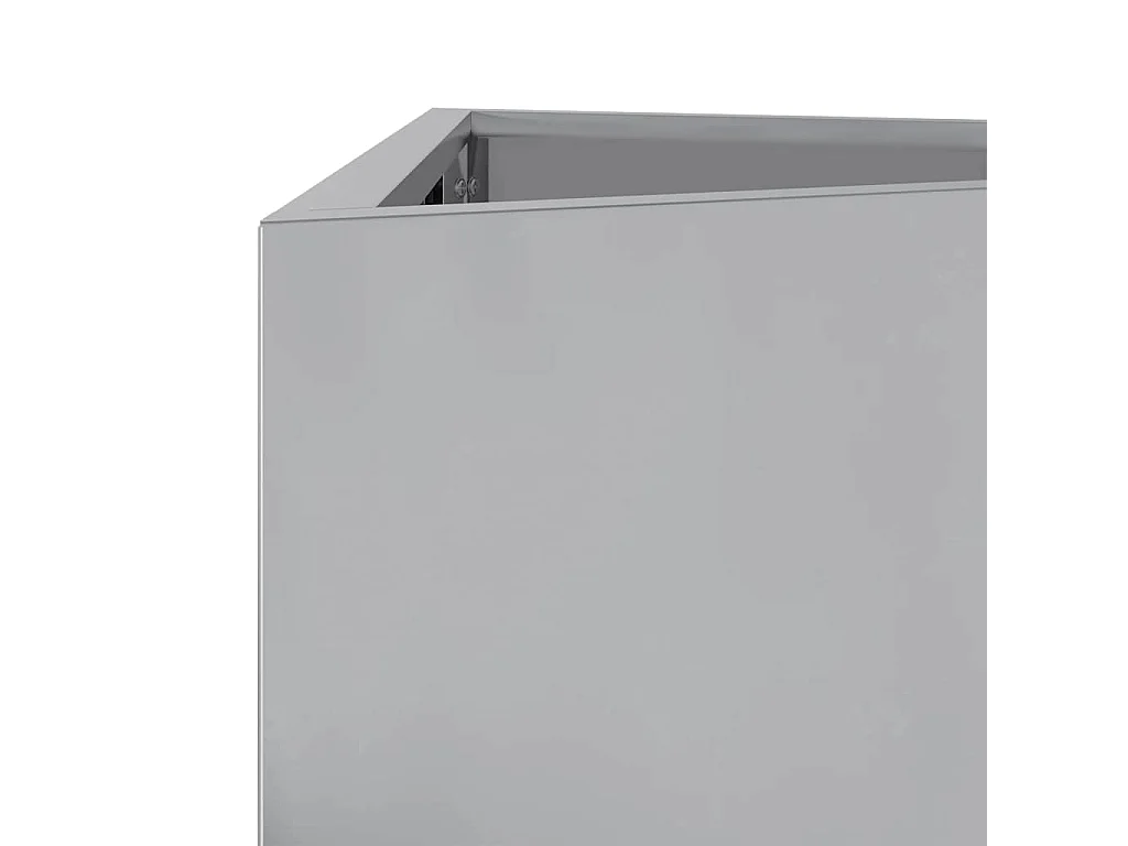 Vaso per fioriera aiuola rialzata piante fiori giardino terrazze set da 2 triangolari 40 x 34,5 x 70 cm acciaio zincato argento 02_0039102