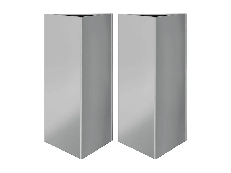 Vaso per fioriera aiuola rialzata piante fiori giardino terrazze set da 2 triangolari 40 x 34,5 x 70 cm acciaio zincato argento 02_0039102