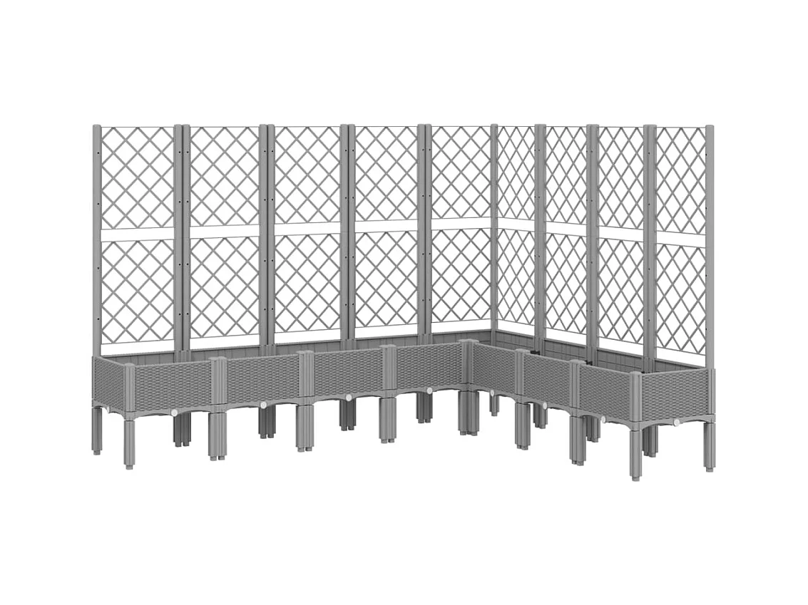 Jardinière bac lit surélevé grise 200 x 160 x 142 cm 02_0038353