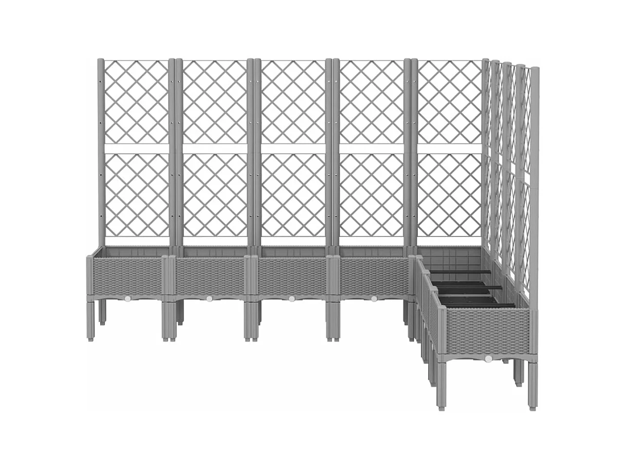 Jardinière bac lit surélevé grise 200 x 160 x 142 cm 02_0038353