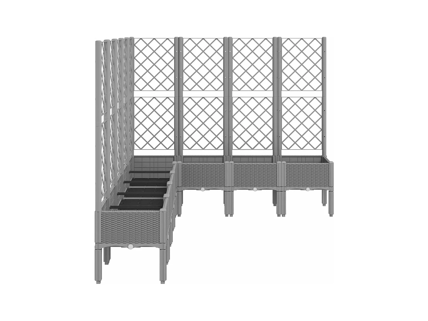 Jardinière bac lit surélevé grise 200 x 160 x 142 cm 02_0038353