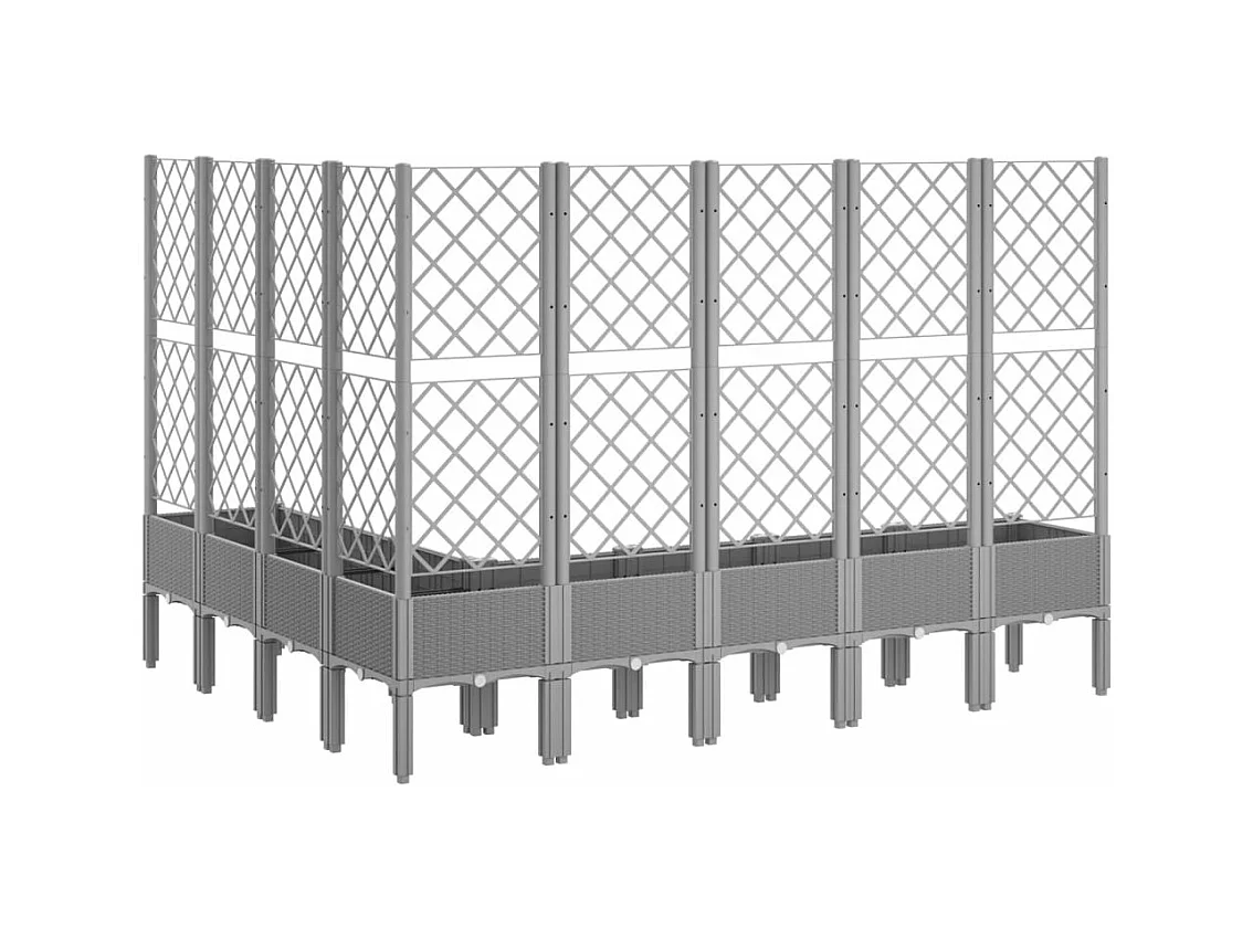 Jardinière bac lit surélevé grise 200 x 160 x 142 cm 02_0038353