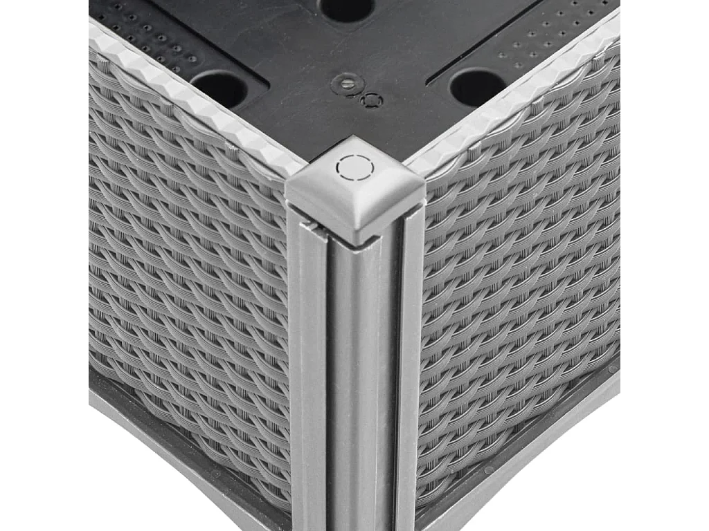 Vassoio per fioriera aiuola rialzata piante fiori terrazza giardino con traliccio leggero 200 x 160 x 142 cm PP grigio 02_0038353