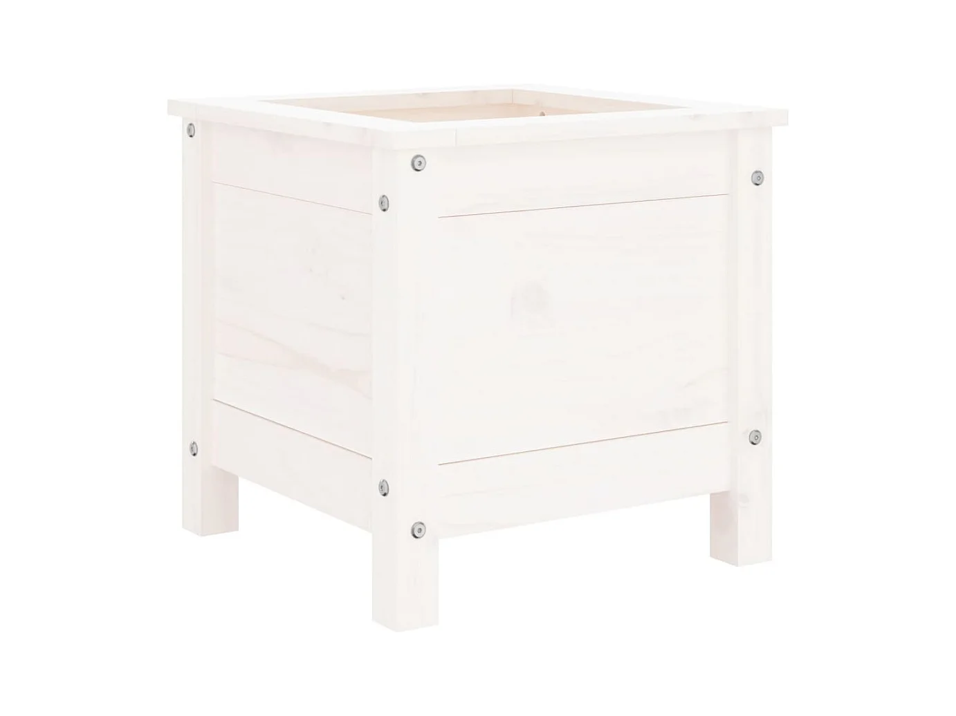 Jardinière bac lit surélevé bois blanche 40 x 40 x 39 cm 02_0037532