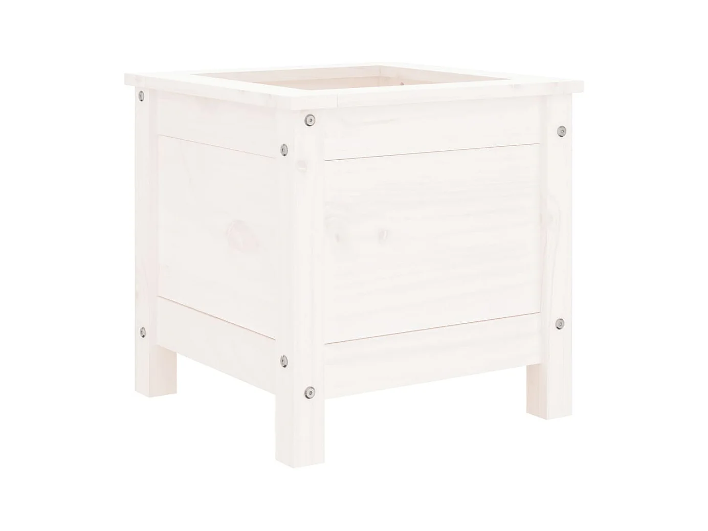 Jardinière bac lit surélevé bois blanche 40 x 40 x 39 cm 02_0037532