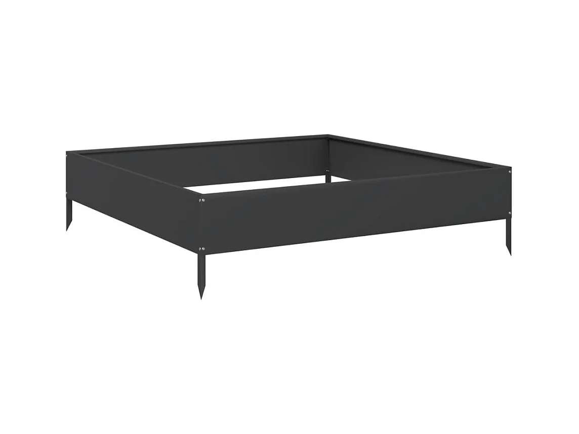 Jardinière bac lit surélevé noire 100 x 100 x 26 cm 02_0039273