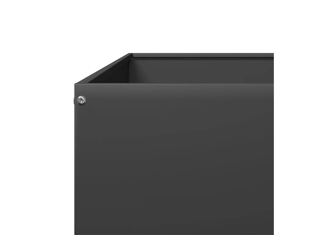 Macetero bancal elevado plantas flores terraza jardín jardín 100 x 100 x 26 cm acero negro 02_0039273