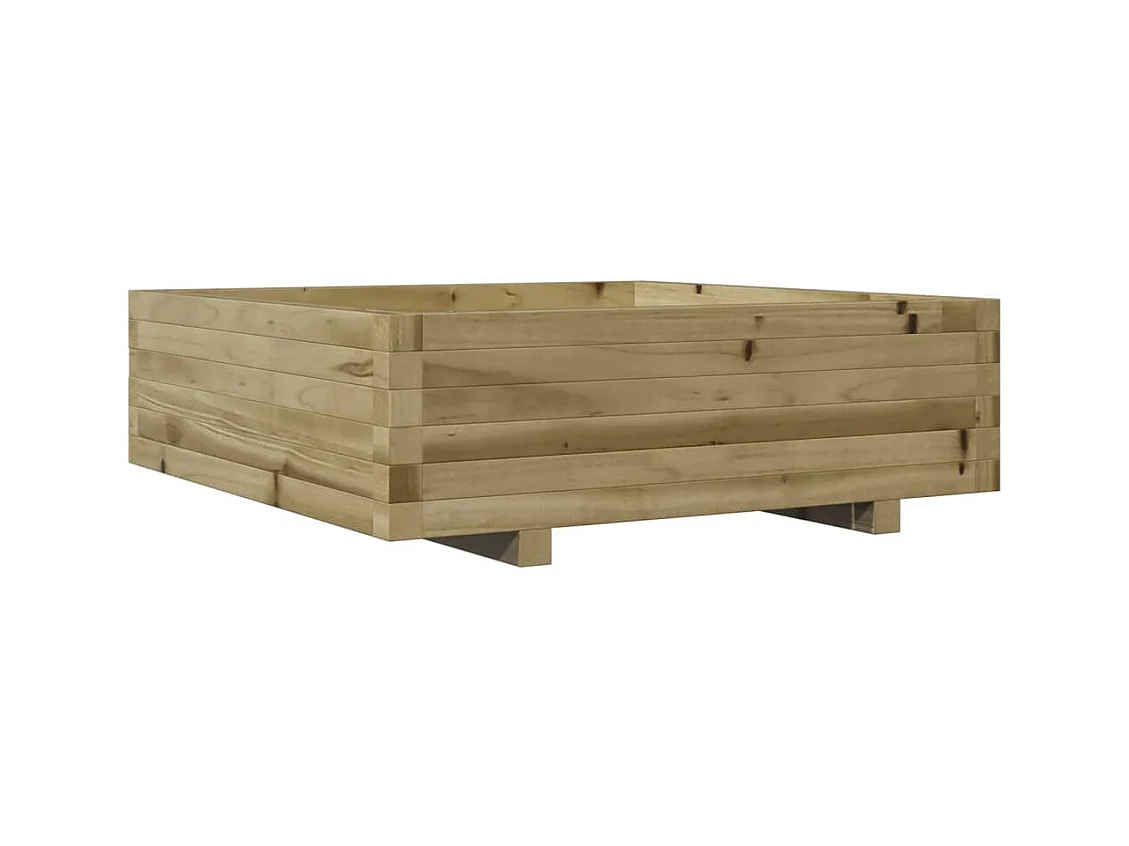Vassoio per fioriera aiuola rialzata piante fiori terrazza giardino 80 x 80 x 26,5 cm legno di pino impregnato marrone 02_0037891