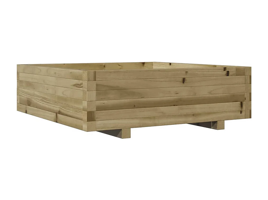 Vassoio per fioriera aiuola rialzata piante fiori terrazza giardino 80 x 80 x 26,5 cm legno di pino impregnato marrone 02_0037891