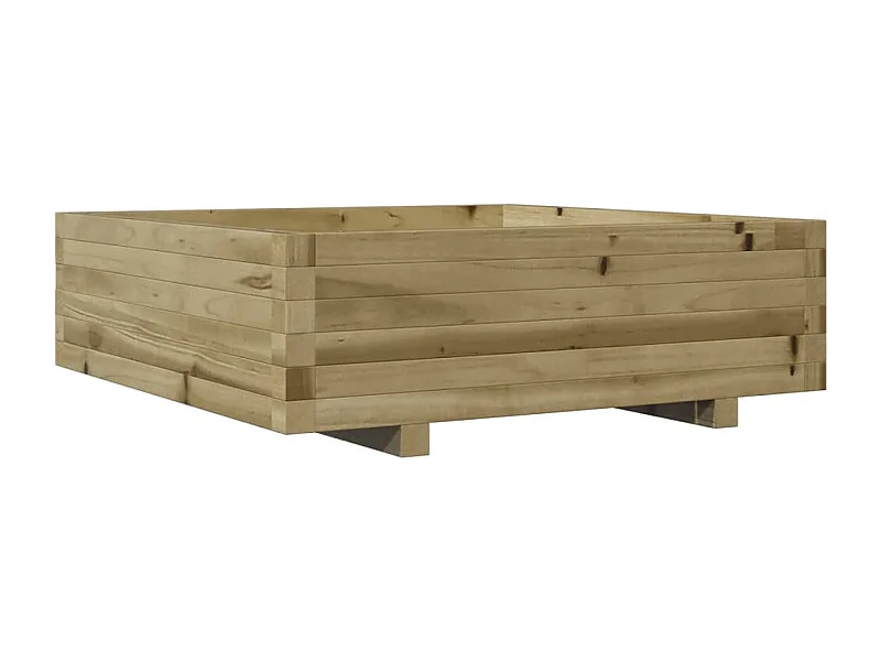 Vassoio per fioriera aiuola rialzata piante fiori terrazza giardino 80 x 80 x 26,5 cm legno di pino impregnato marrone 02_0037891