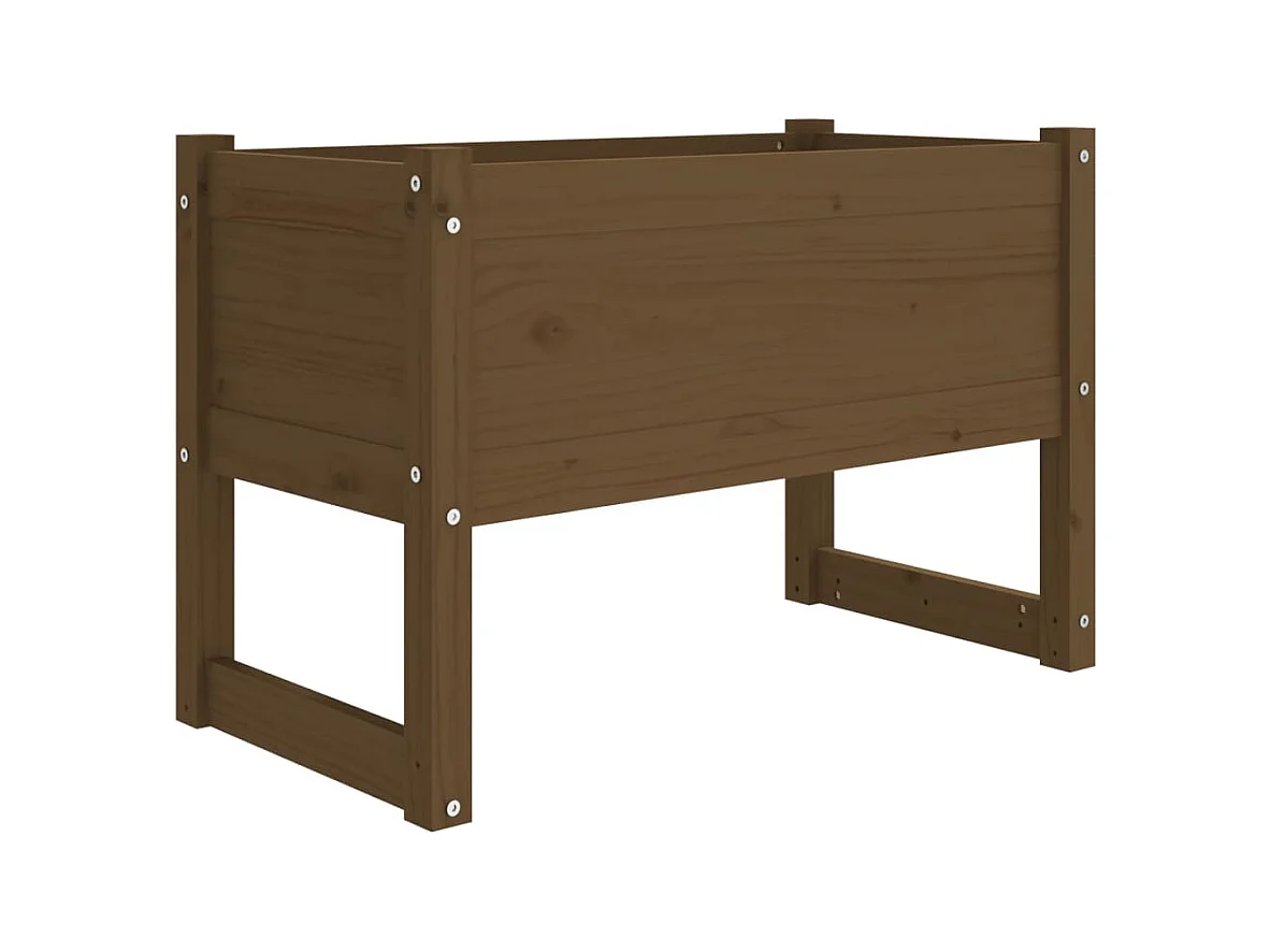 Vassoio per fioriera aiuola rialzata piante fiori terrazza giardino 78 x 40 x 52 cm legno massello di pino marrone 02_0037856