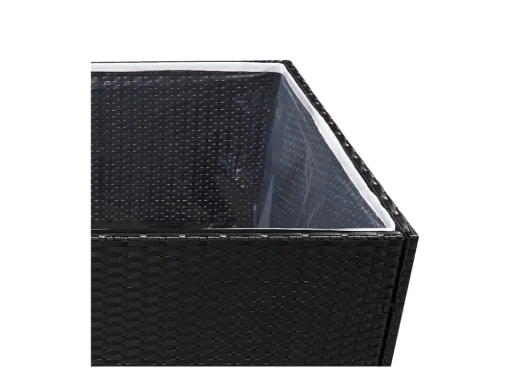 Jardinière bac lit surélevé résine noire 157 x 80 x 80 cm 02_0037453