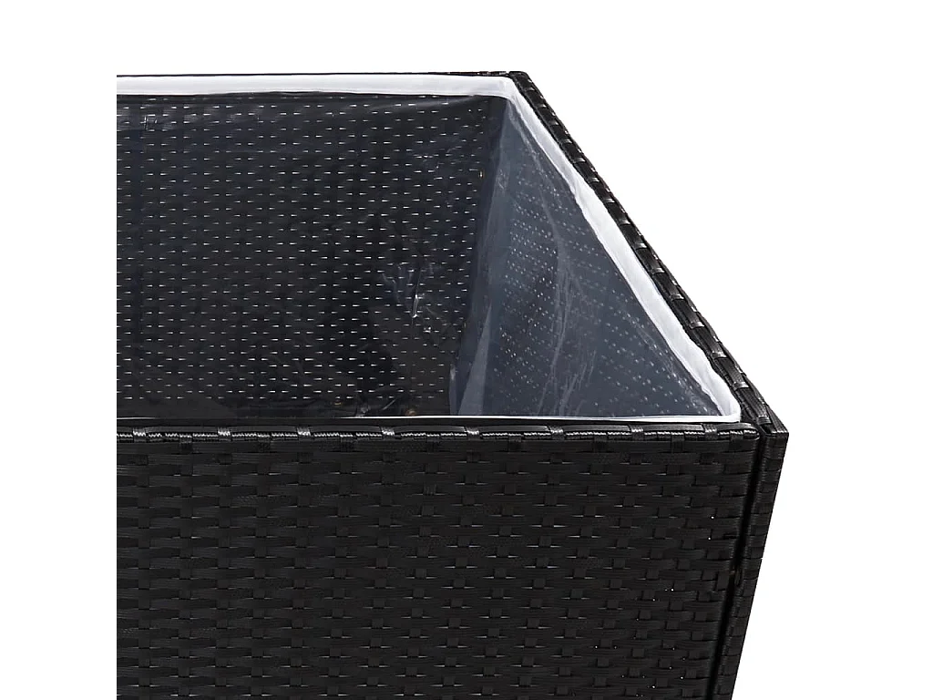 Vassoio per fioriera aiuola rialzata piante fiori terrazza giardino 157 x 80 x 80 cm Resina intrecciata nera 02_0037453