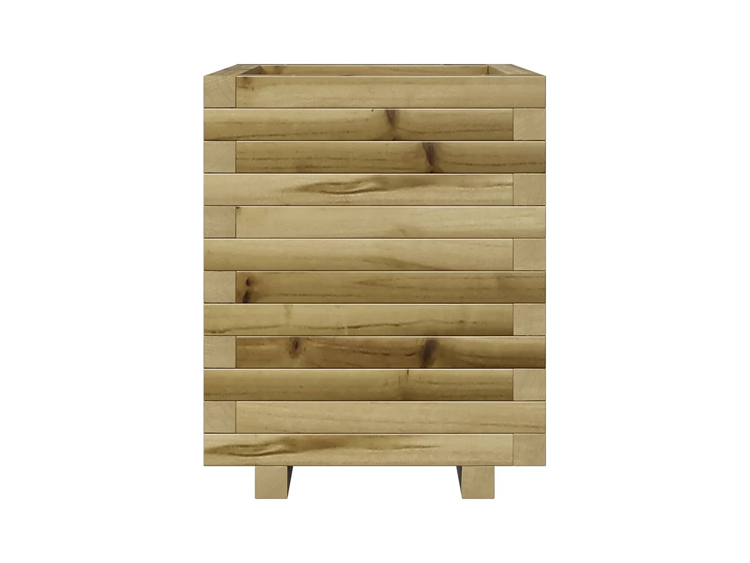 Macetero bancal elevado plantas flores terraza jardín 40 x 40 x 49,5 cm madera de pino impregnada marrón 02_0037565