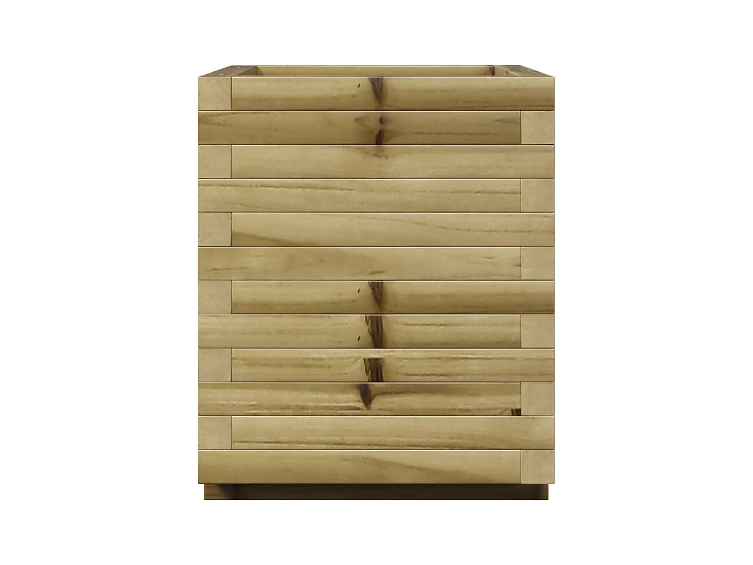 Macetero bancal elevado plantas flores terraza jardín 40 x 40 x 49,5 cm madera de pino impregnada marrón 02_0037565