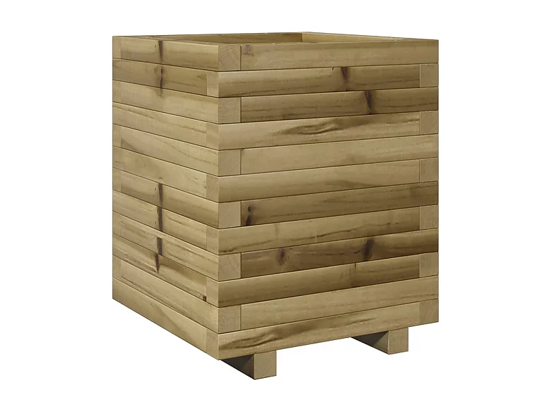 Bandeja para plantar plantas com canteiro elevado flores terraço jardim 40 x 40 x 49,5 cm madeira de pinho impregnada marrom 02_0037565