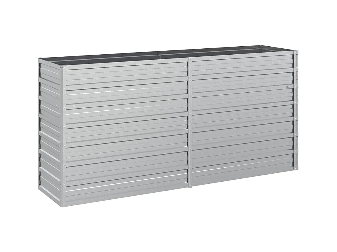 Bandeja para plantador canteiro elevado plantas flores terraço jardim jardim 160 x 40 x 77 cm aço galvanizado prata prata 02_0039374