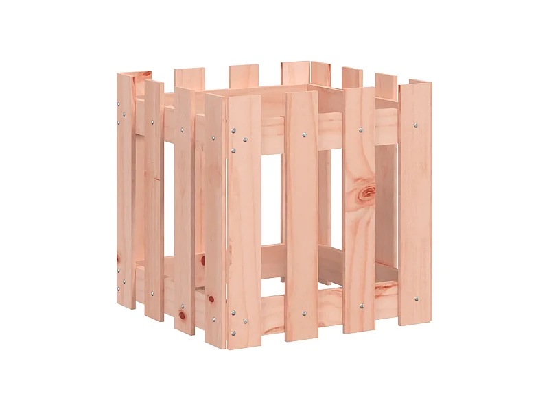 Macetero arriate elevado plantas flores terraza jardín con diseño de valla 40 x 40 x 40 cm Douglas marrón macizo 02_0038092