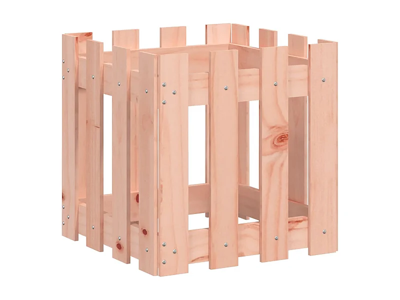 Macetero arriate elevado plantas flores terraza jardín con diseño de valla 40 x 40 x 40 cm Douglas marrón macizo 02_0038092