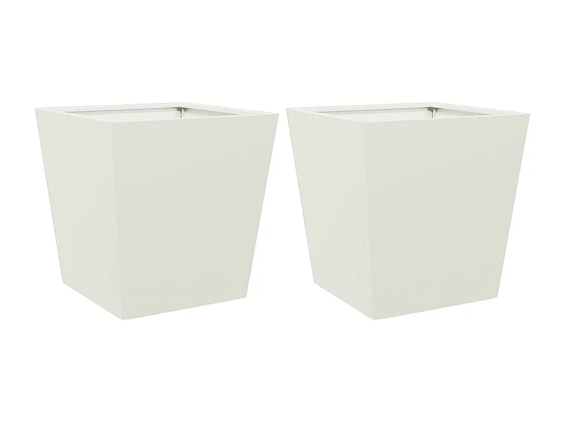 Macetero para bancal elevado plantas flores jardín terrazas juego de 2 40 x 40 x 40 cm blanco acero 02_0038951