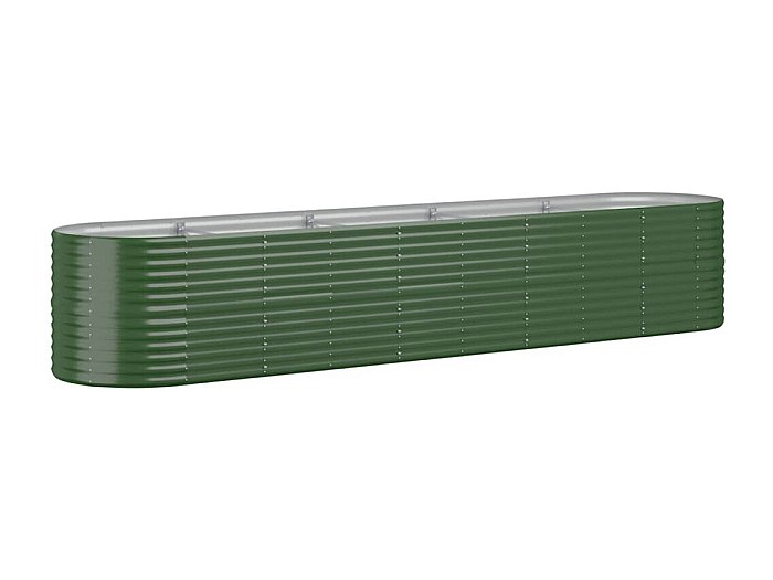 Tidyard Fioriera Rialzata Rettangolare In Acciaio – 114x40x36 Cm – Vaso Per Piante Da Giardino E Balcone – Argento - 3