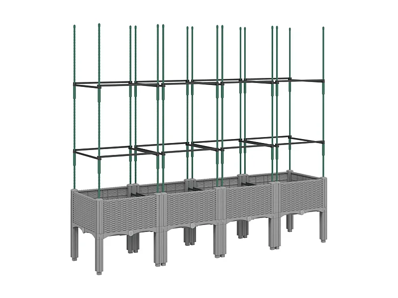 Jardinière bac lit surélevé grise 160 x 40 x 142 cm 02_0038352