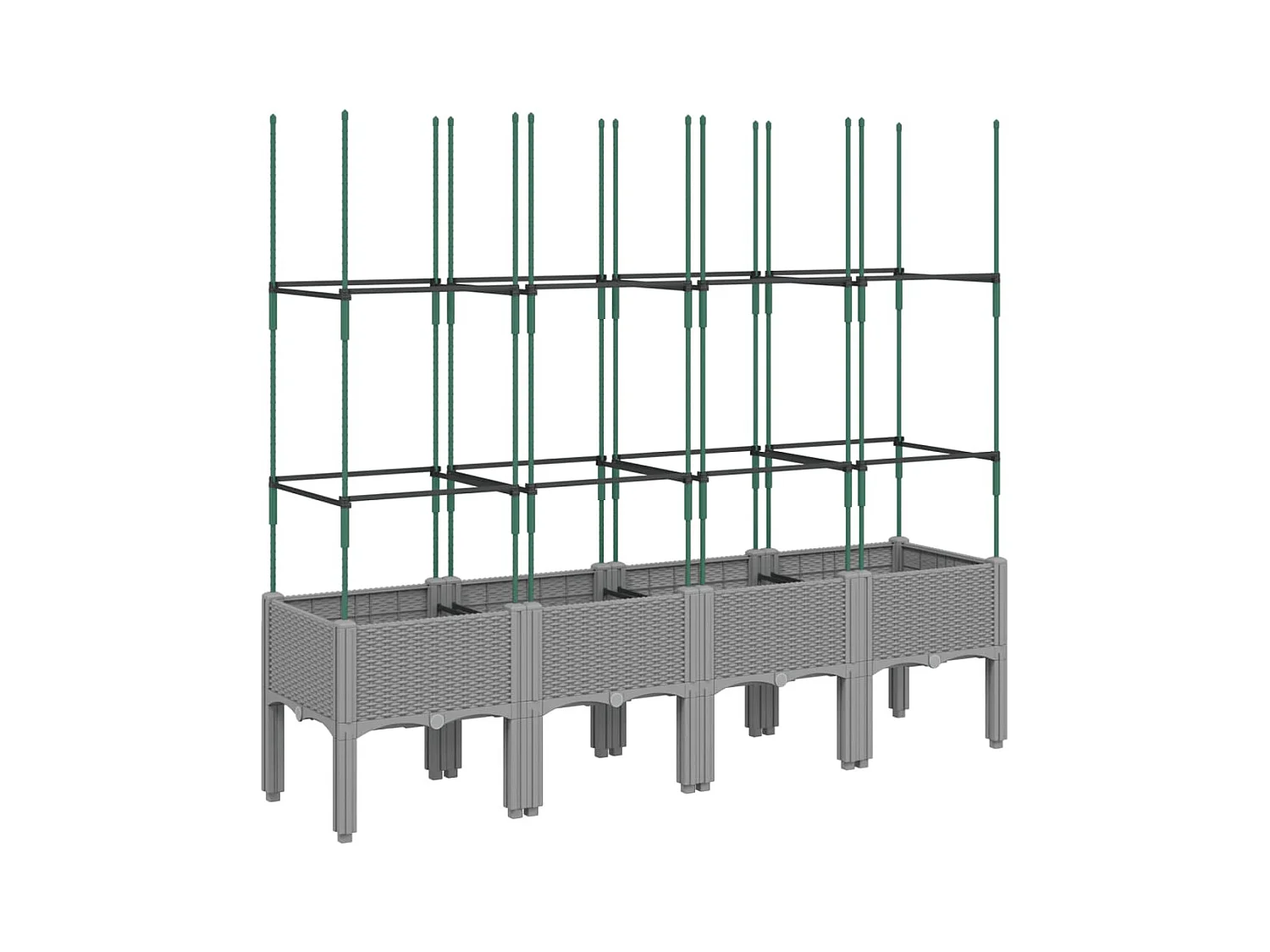 Jardinière bac lit surélevé grise 160 x 40 x 142 cm 02_0038352