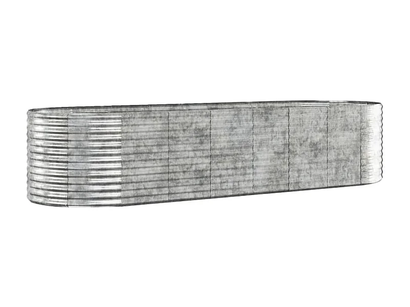 Macetero bancal elevado plantas flores terraza jardín jardín acero con revestimiento de polvo plateado Plata 02_0039696