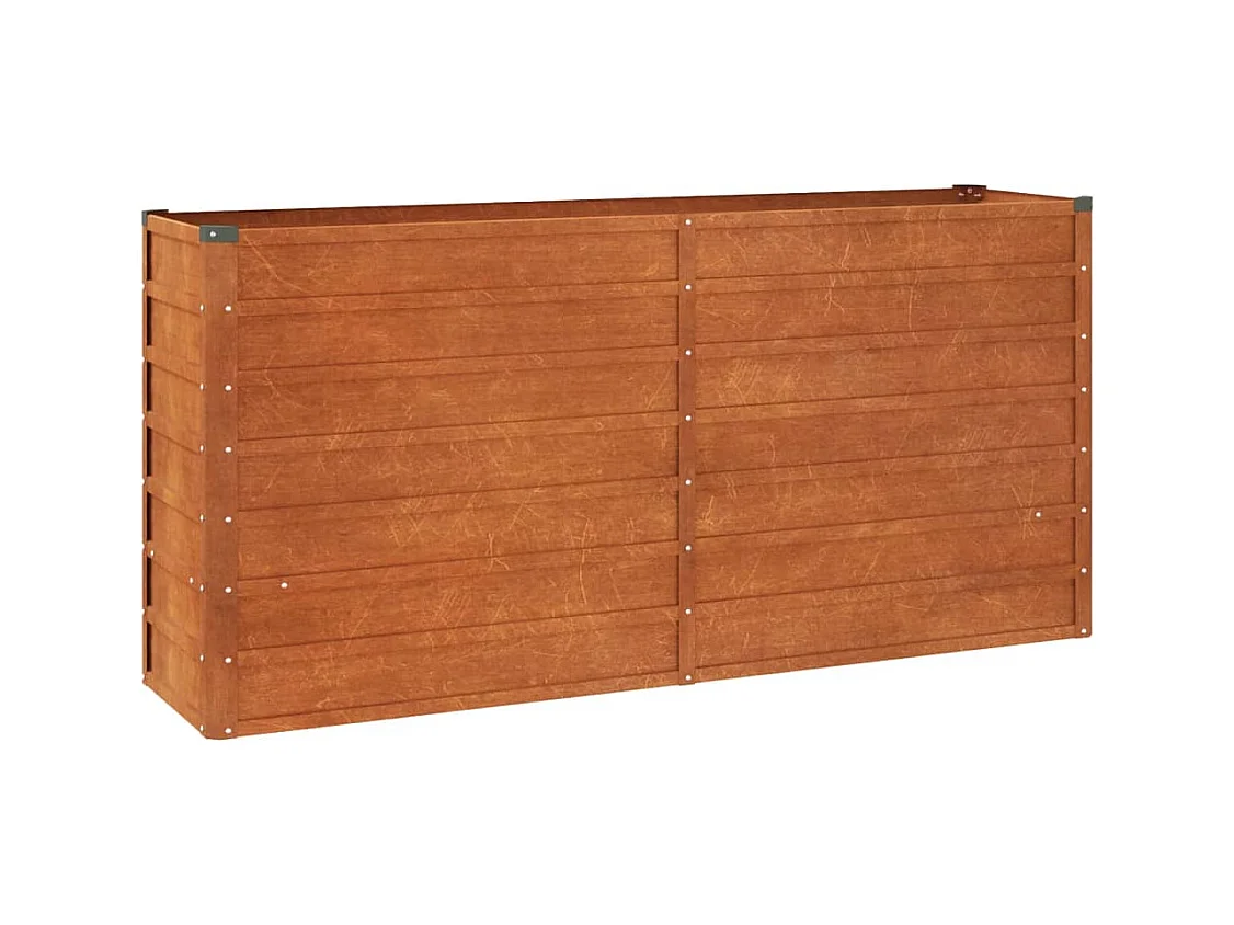 Vassoio per fioriera aiuola rialzata piante fiori terrazzo giardino ruggine 160 x 40 x 77 cm acciaio corten marrone 02_0039863