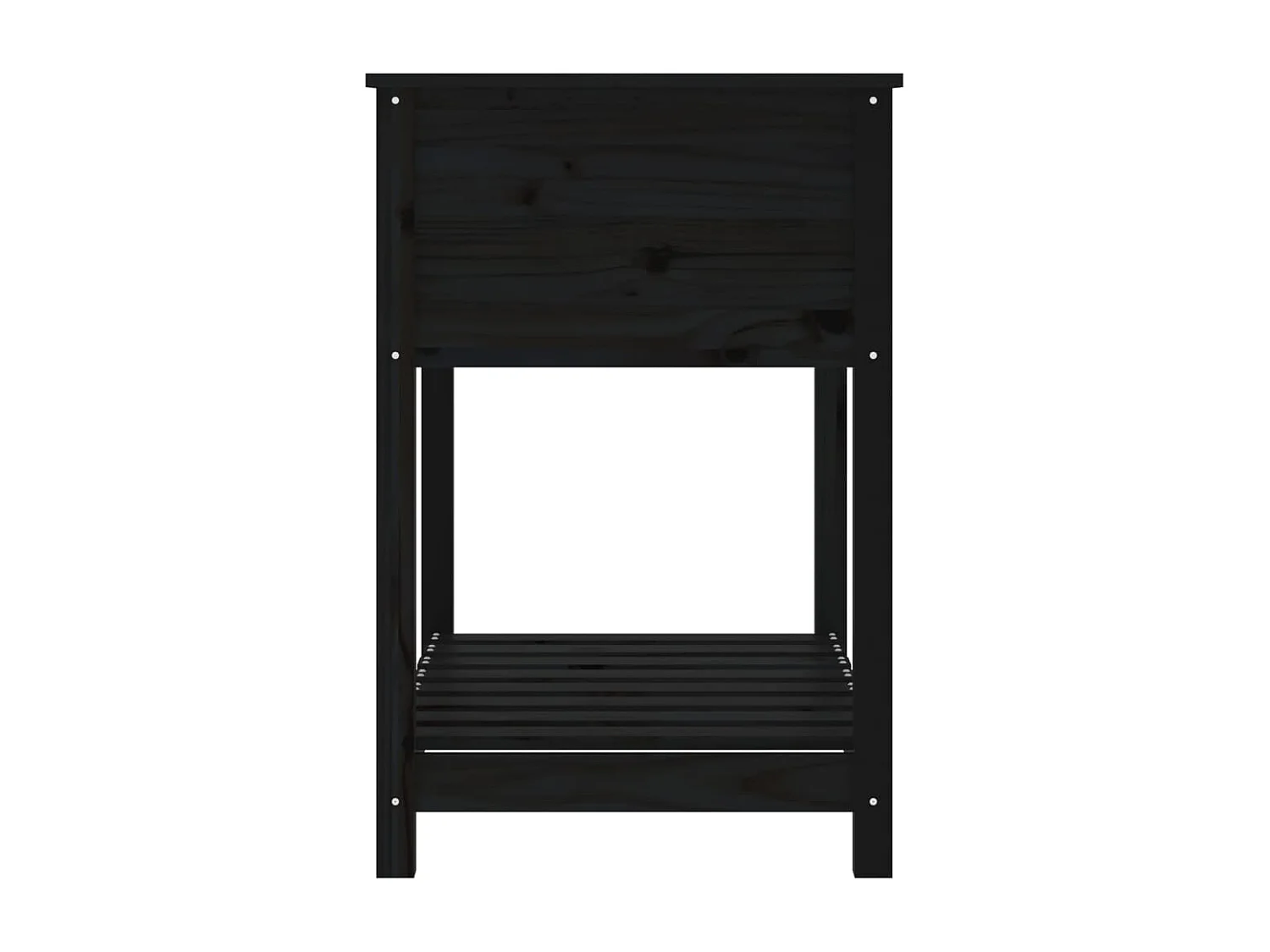 Vassoio per fioriera aiuola rialzata piante fiori terrazza giardino con ripiano 82,5 x 54 x 81 cm legno massello di pino nero 02_0038407