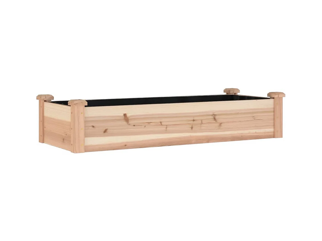 Jardinière bac lit surélevé bois marron 120 x 45 x 25 cm 02_0039834