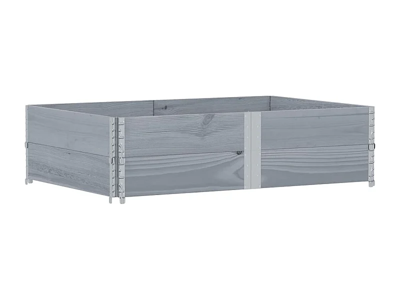 Vassoio per fioriera aiuola rialzata piante fiori terrazza giardino 150 x 100 cm legno massello di pino grigio 02_0037418