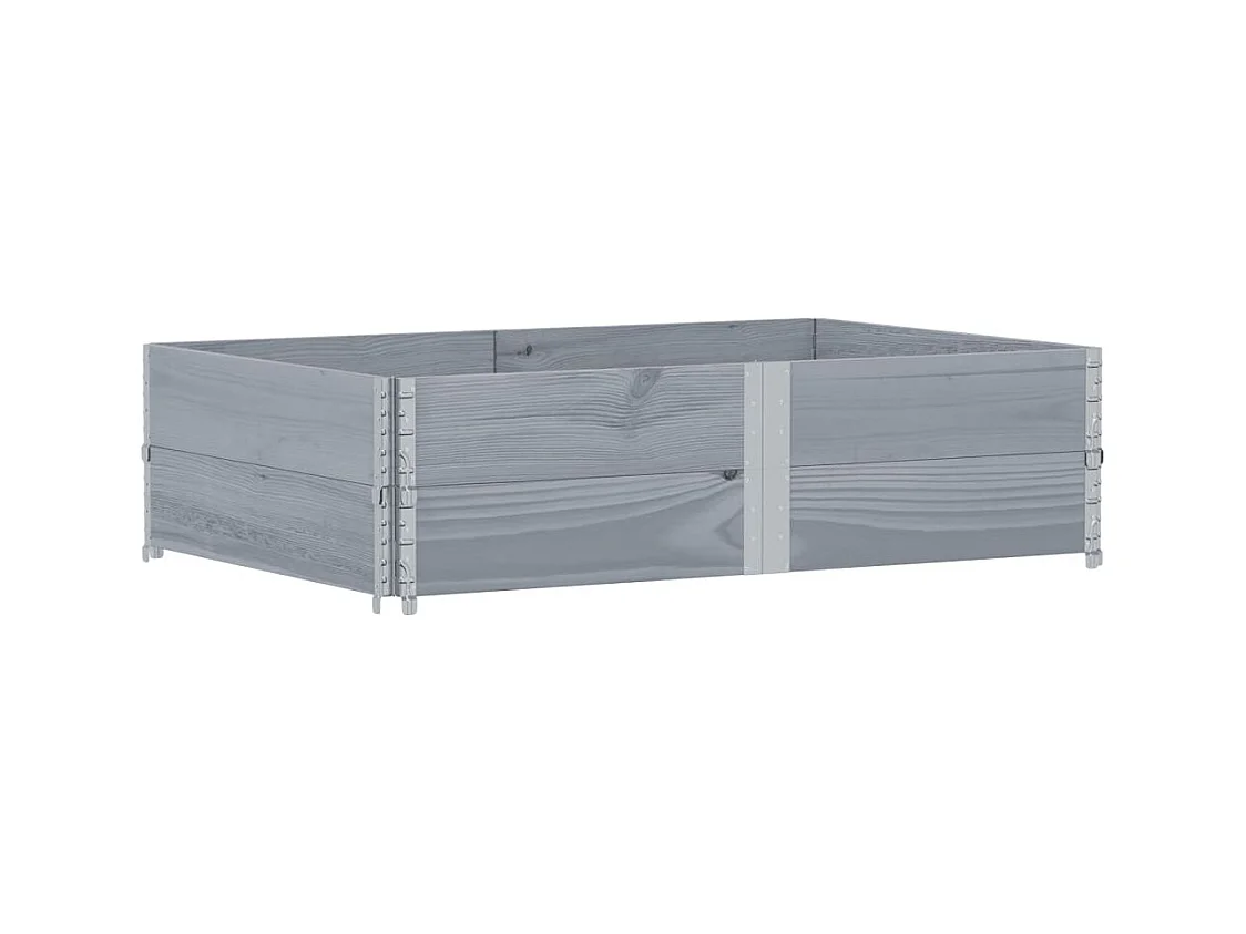 Vassoio per fioriera aiuola rialzata piante fiori terrazza giardino 150 x 100 cm legno massello di pino grigio 02_0037418