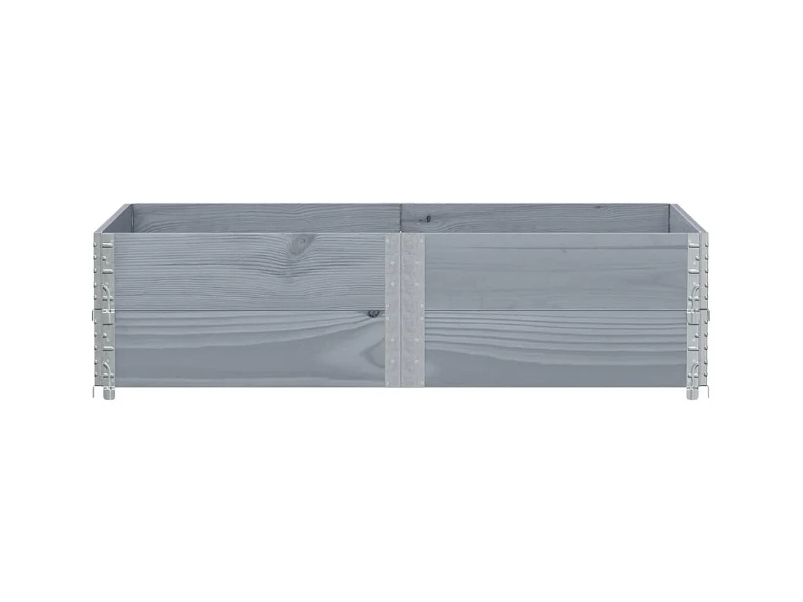 Vassoio per fioriera aiuola rialzata piante fiori terrazza giardino 150 x 100 cm legno massello di pino grigio 02_0037418