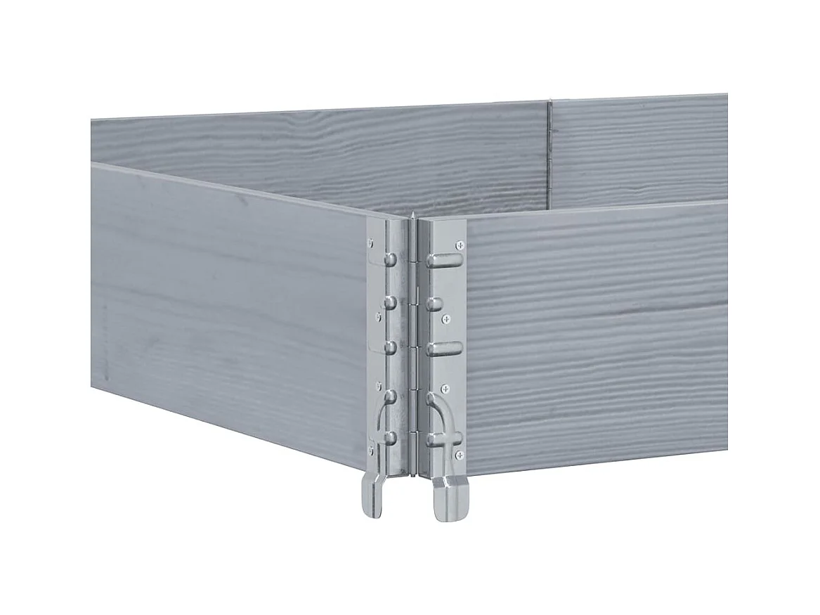 Vassoio per fioriera aiuola rialzata piante fiori terrazza giardino 150 x 100 cm legno massello di pino grigio 02_0037418