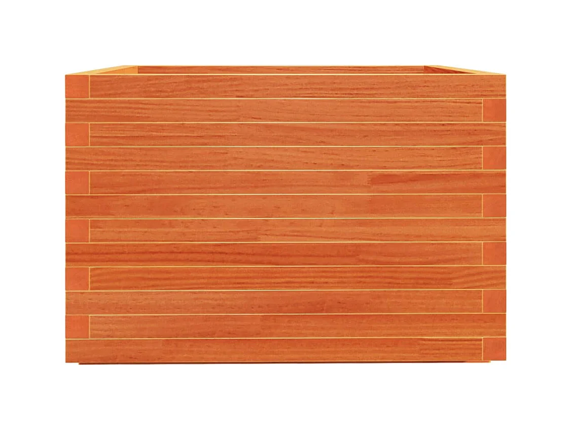 Vassoio per fioriera aiuola rialzata piante fiori terrazza giardino cera 70 x 70 x 49,5 cm legno di pino massiccio marrone 02_0038492