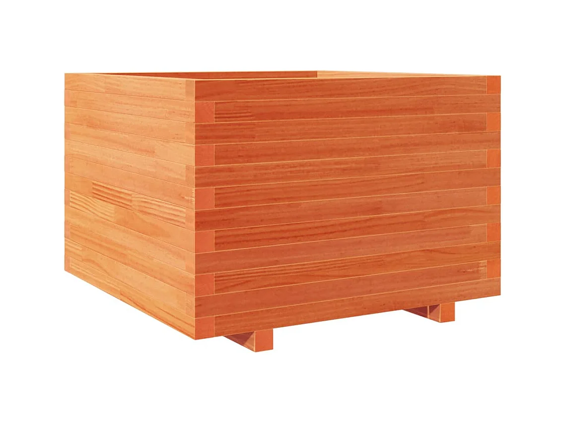 Jardinière bac lit surélevé bois marron 70 x 70 x 49.5 cm 02_0038492