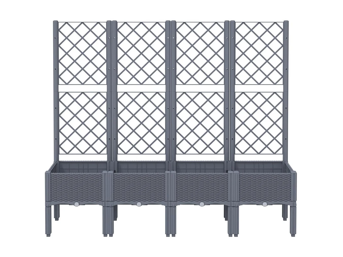 Vaso per fioriera aiuola rialzata piante fiori terrazza giardino con traliccio 160 x 40 x 142 cm PP grigio 02_0038267