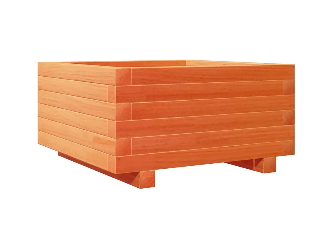 Vassoio per fioriera aiuola rialzata piante fiori terrazza giardino cera 50 x 50 x 26,5 cm legno di pino massiccio marrone 02_0038458