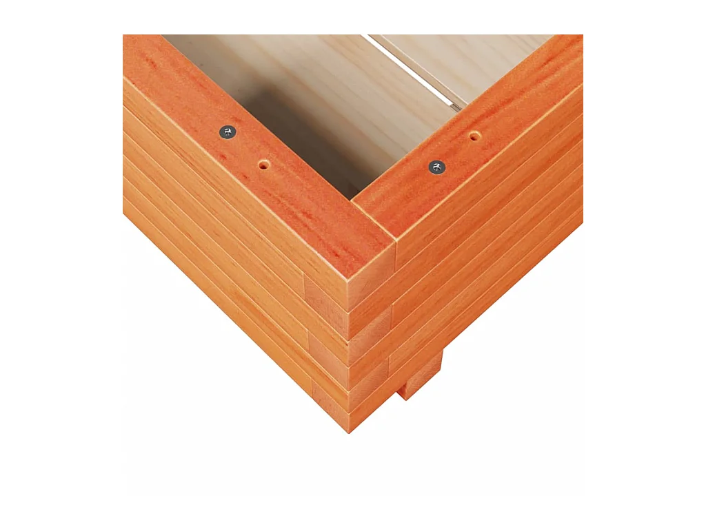 Vassoio per fioriera aiuola rialzata piante fiori terrazza giardino cera 50 x 50 x 26,5 cm legno di pino massiccio marrone 02_0038458