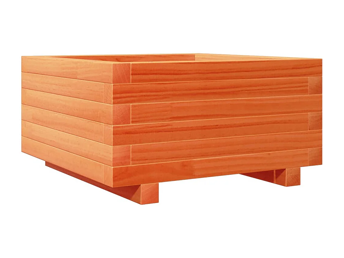 Vassoio per fioriera aiuola rialzata piante fiori terrazza giardino cera 50 x 50 x 26,5 cm legno di pino massiccio marrone 02_0038458