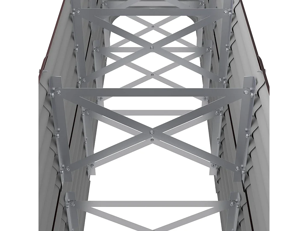 Macetero bancal elevado plantas flores terraza jardín jardín acero con recubrimiento en polvo marrón 02_0039552