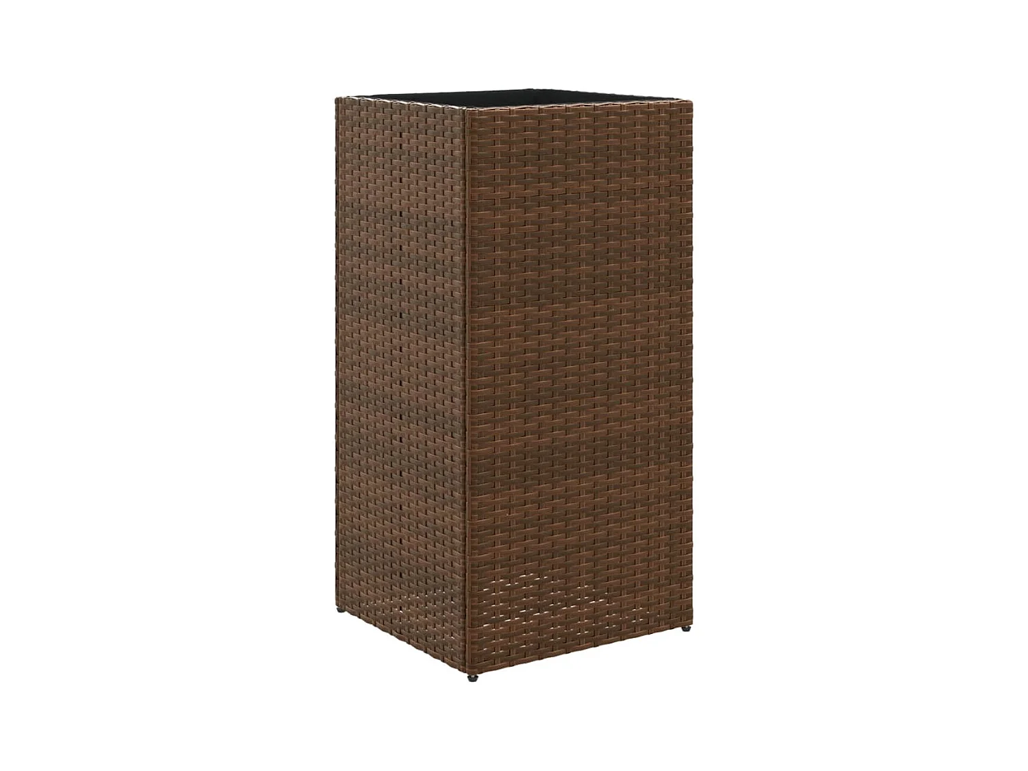 Fioriera rialzata per giardino terrazza 40 x 40 x 80 cm in resina intrecciata marrone 02_0037587