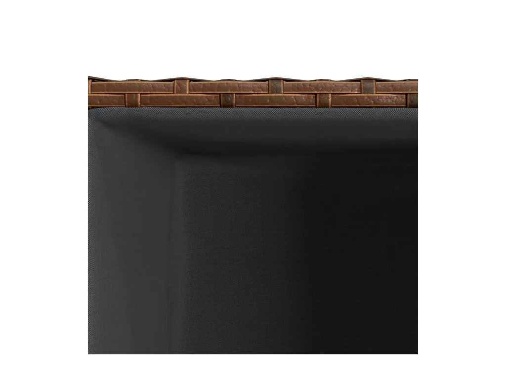 Fioriera rialzata per giardino terrazza 40 x 40 x 80 cm in resina intrecciata marrone 02_0037587