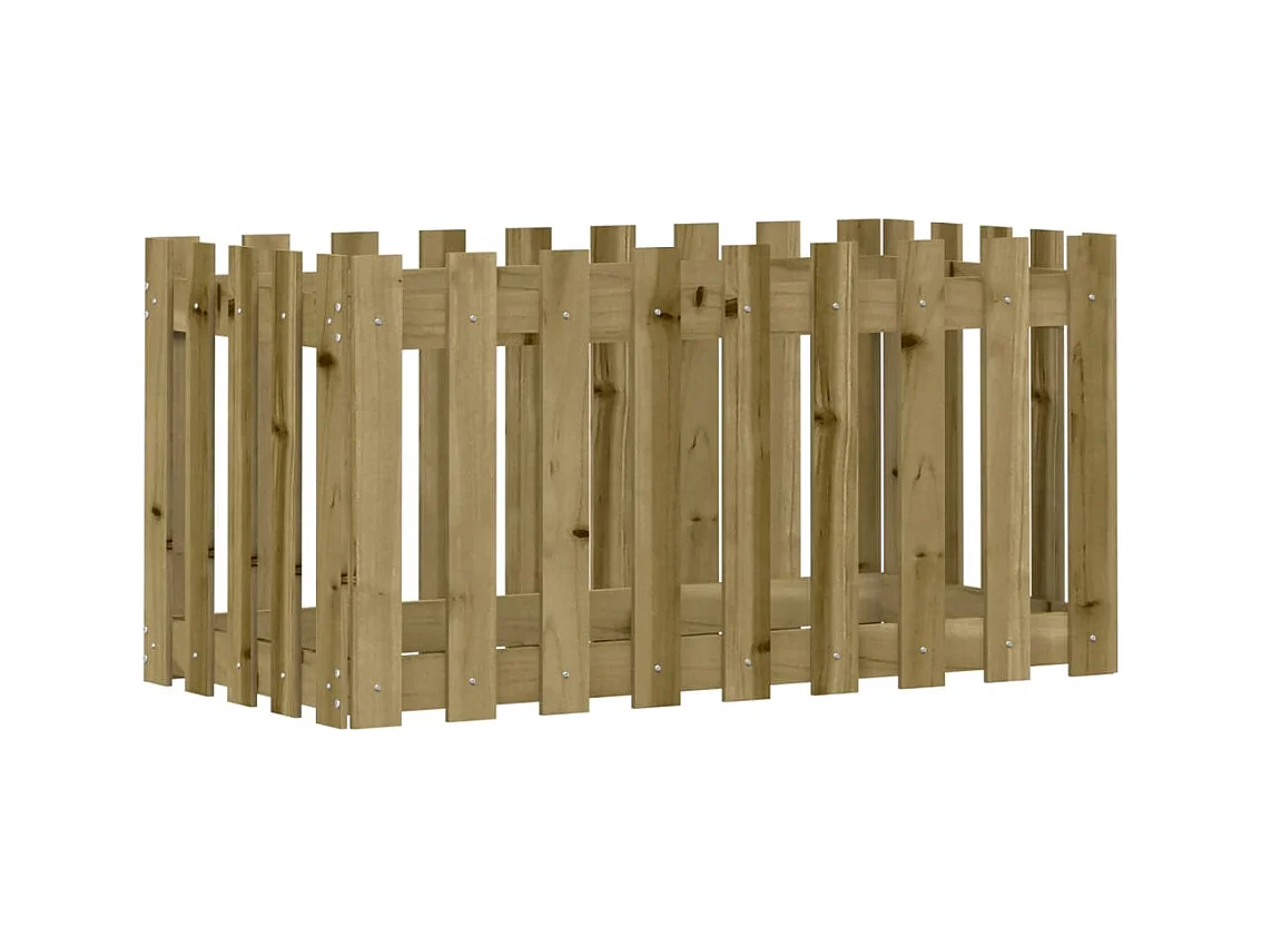 Vassoio per fioriera aiuola rialzata piante fiori terrazza giardino recinzione design legno di pino impregnato marrone 02_0039818