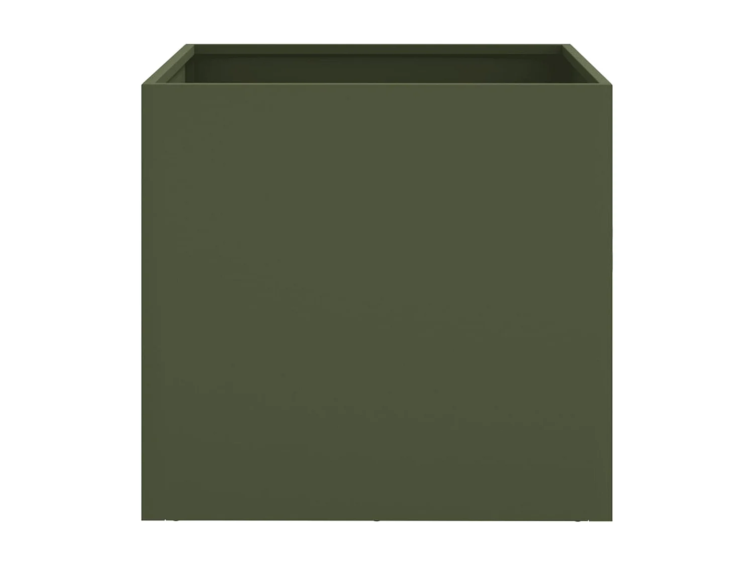 Canteiro/jardineira elevada na cor verde-oliva para plantas flores e pátios 49 x 47 x 46 cm aço verde 02_0038701